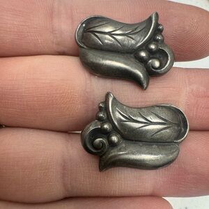Vintage Georg Jensen Silver La Paglia Tilip Clip Earring